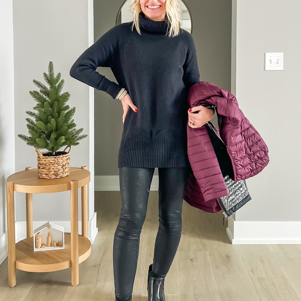 GOODTHREADS Black Turtleneck Sweater for Women
